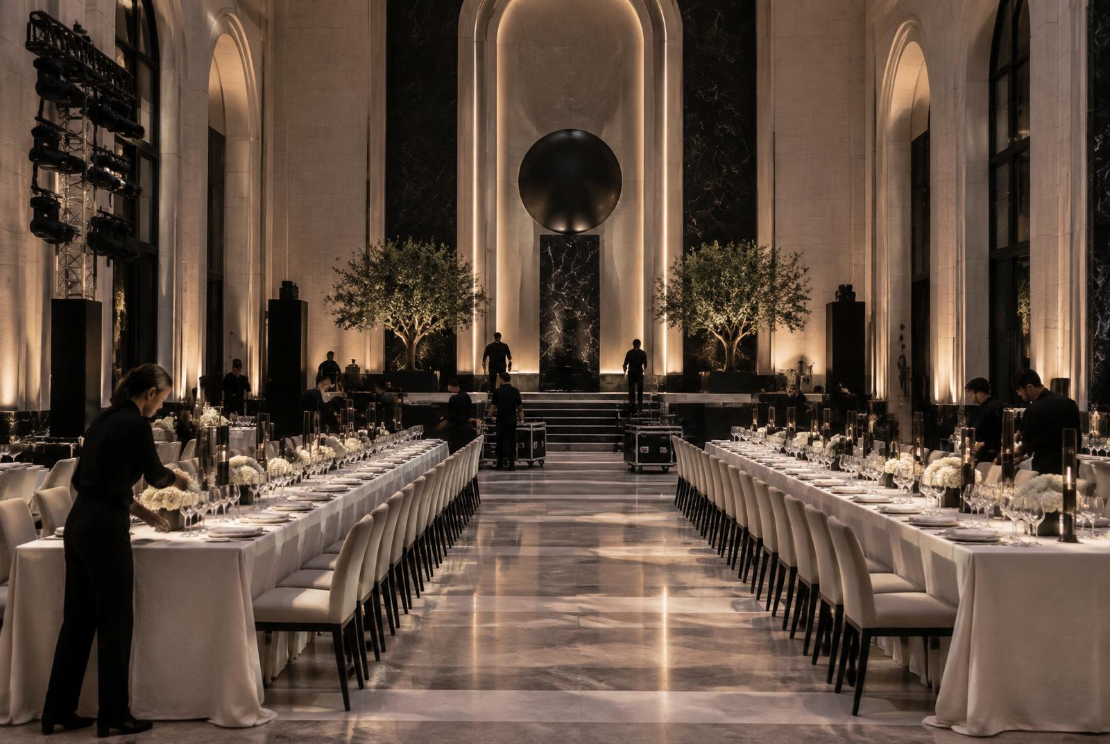 Préparation d'un dîner corporate premium